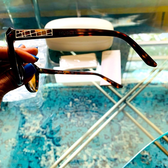 ✨Thierry Mugler✨Tortoiseshell Squared Cat Sunglasses (TR 2022 C02 140 CR39 CAT3) - Picture 4 of 16